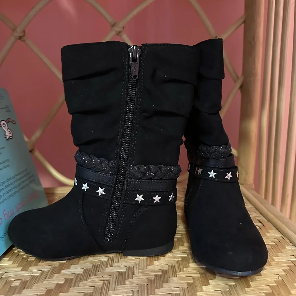 Kohl's Black Star-Accent Mid-Calf Boots
